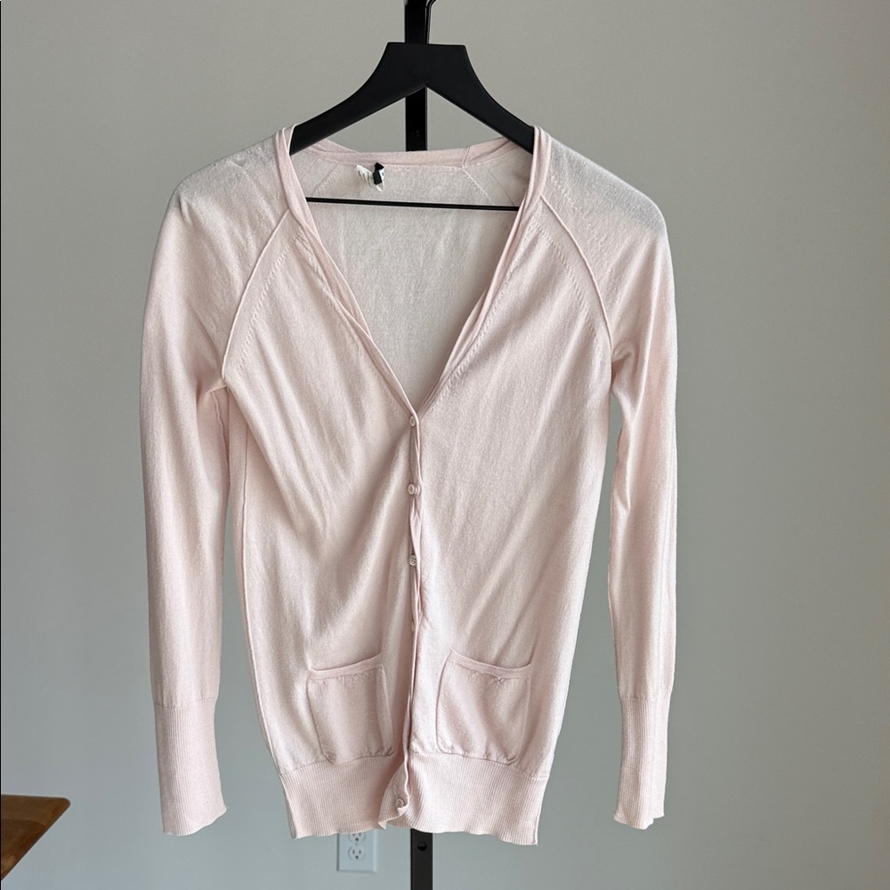 J.Crew 100% wool baby pink cardigan sweater - Picture 1 of 3